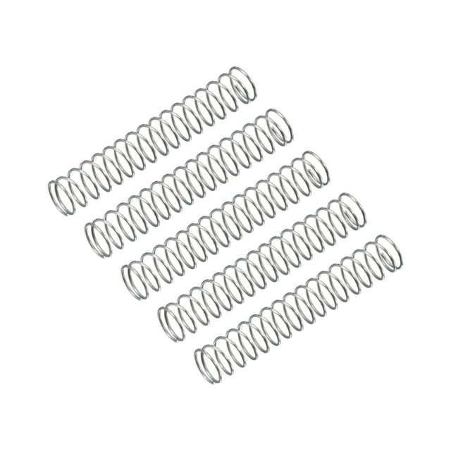 Unique Bargains Ressort de Compression, Lot de 5 en Acier Inoxydable 304, Diamètre 4 mm, Fil 0,3 mm, Longueur 25 mm