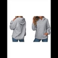 thumbnail image 3 of Sudadera con Capucha para Mujer, Sudadera de Larga, Holgada y con Bolsillos. Gris L, 3 of 6
