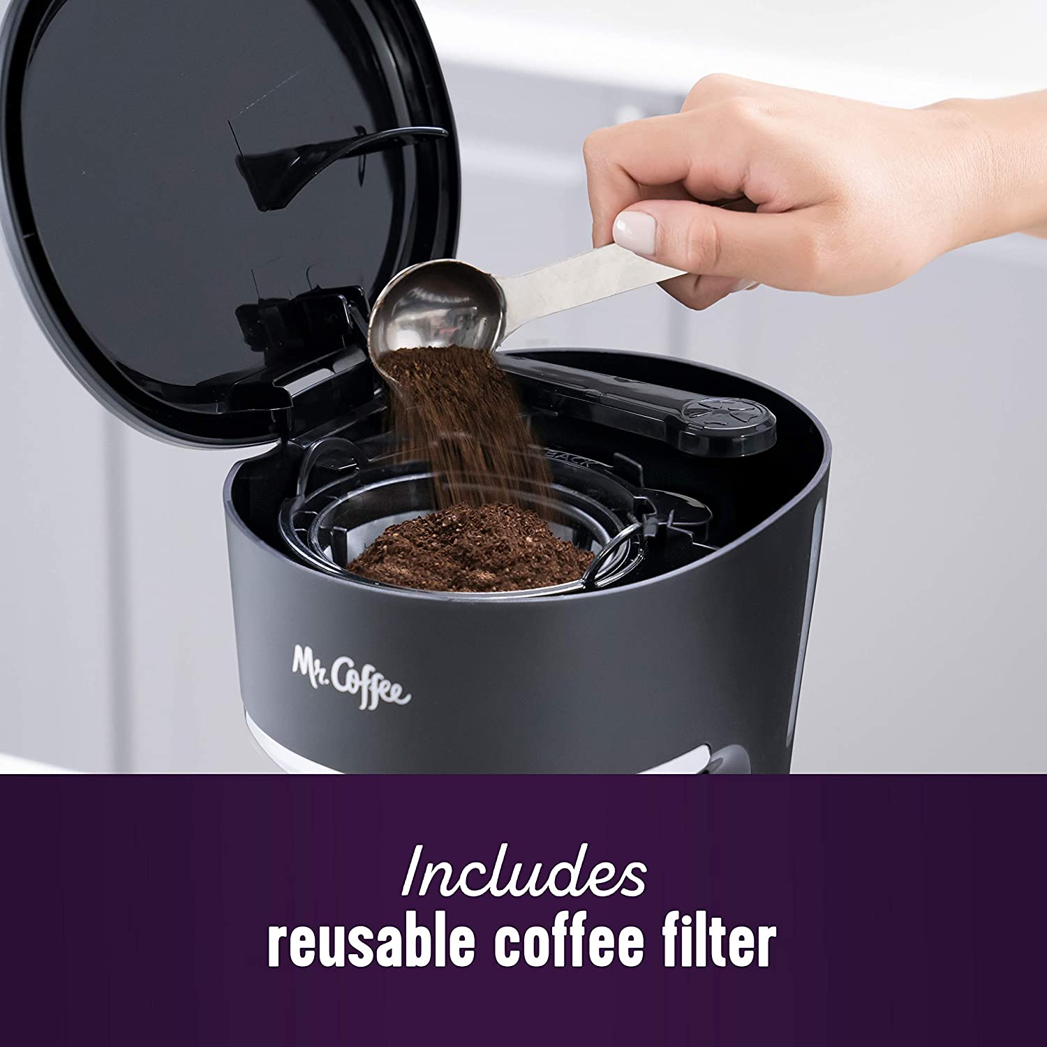 Mr. Coffee 5 Cup Programmable 25 oz. Mini, Brew Now or Later, Coffee Maker, Black - image 4 of 5