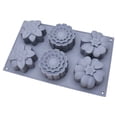 thumbnail image 1 of facefd 6 Slots Flower Silicone Cake Mold Handmade DIY Mooncake 3D Pastry Dessert Baking Tool Multifunction Mould for Kitchen Light pink Gray, 1 of 6