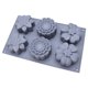 thumbnail image 1 of Wosthever 6 ranuras flor molde de silicona para pasteles herramientas de decoración de pan no pegajoso reutilizable 3D galleta molde fiesta Gadgets Herramientas y accesorios para hornear Gris Wosthever HA079742-02, 1 of 6