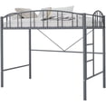 thumbnail image 7 of Loft Bed Twin Size, Heavy Duty Metal Loft Bed Frame with Arched Guardrail and Safety Ladder, Space-Saving, No Box Spring Needed, Gray, 7 of 7
