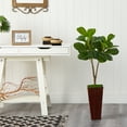 thumbnail image 3 of Nearly Natural 39" Fiddle Leaf Fig Artificial Tree in Bamboo Planter, 3 of 4