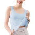 thumbnail image 6 of Fabrcox 3 Pack Summer Tank Tops for Women Quick Drying Sleeveless Crew Neck Athletic Tank Tops for Women Yoga Camping Breathable Seamless Basic Womens Undershirt Blue M, 6 of 8