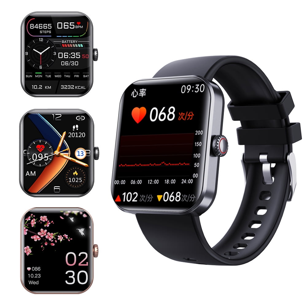 LAATIKUI Smart watch Android and Apple, IP67 waterproof, suitable for women and men's exercise mode, 1.91-inch fitness exercise tracker, answer/make calls/smart reminders