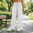 thumbnail image 5 of Lnmiateer Casual Loose Jogger Pants for Women Solid Color Drawstring Waist Side Pockets Street Daily Autumn Winter Fashion, 5 of 6