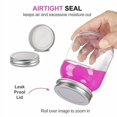 thumbnail image 4 of Mason Jars YINGERHUAN de vidrio transparente de 480 ml con tapas de metal plateado, 4 of 8
