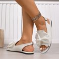 thumbnail image 5 of LOVZFMLL Sandals for Women 2025 Bow Knot Ajustable Buckle Open Toe Flat Sandals for Summer Casual Outdoor Walking Travel Beach Vacation White 5.5, 5 of 8