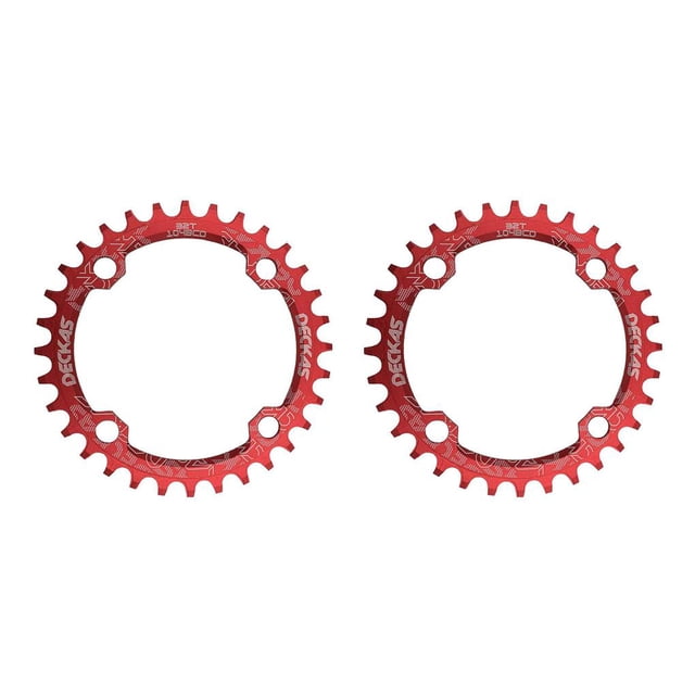 Greeniant Juego de bielas, placa de disco de , piñón ancho para bicicleta, 104BCD, agujero para bicicletas de montaña, cadena de aleación de rojo y 32T 2Conjunto