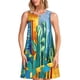 thumbnail image 1 of Disketp Bright Paper Cactus Scene para Vestido sin Mangas para Mujeres, Vestidos de Verano para Mujeres, Casual y Holgado para la Playa, 1 of 7