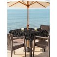 thumbnail image 3 of Outdoor Tablecloth with Umbrella Hole for Patio/Picnic/Party/Camping, Black Floral Abstract Waterproof Table Cloth Square Cover Washable, Vintage Ethnic Bohemian Flowers (60"x 60"), 3 of 8