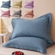 thumbnail image 1 of Fundas de almohada de tejido de algodón Tamaño estándar - cierre de envoltura suave y transpirable - 18,89x29,13 in, paquete de 2 - amarillo, morado, gris, café, azul, rosa, 1 of 6