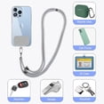 thumbnail image 3 of Lanière de Téléphone Universelle, Lanière de Cellulaire, Cordon de Collier Réglable avec Patchs pour le Cou et les Poignets (Gris), 3 of 5