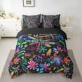 thumbnail image 2 of Castle Fairy Hippie Abstract Dragonfly Bedding Comforter Set 7-Piece for Female Men Women,Bohemian Chic Floral Flowers King Bedding Sets,Boho Exotic Style Ultra Soft Bed Sheets,Ultra Soft Home Decor, 2 of 8