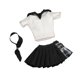 thumbnail image 5 of 3x 1:6 Disfraz de camiseta y falda de manga corta con , ropa de muñeca hecha a mano para modelo de muñeca de 12 pulgadas, 5 of 9