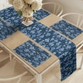 thumbnail image 2 of Ambesonne Ocean Table Runner & Placemats, Tropic Fish Moss Leaves, Placemat 4 pcs + Runner 12"x72", Blue Indigo Royal Blue, 2 of 2