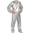 thumbnail image 3 of VBTAPA Sauna Sweat Suit for Men Exercise Weight Loss Gym Fitness Workout 2 Piece Sets Silver L, 3 of 9
