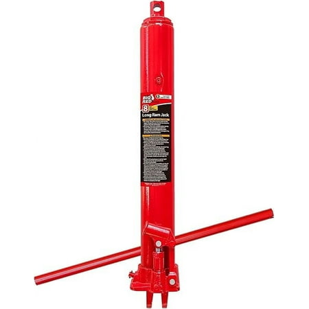 BIG RED T30806 Torin Hydraulic Long Ram Jack with Single Piston Pump and Clevis Base (Fits: Garage/Shop Cranes, Engine Hoists, and More): 8 Ton (16,000 lb) Capacity, Red