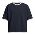 thumbnail image 4 of TAmten Men's Casual Drop Shoulder Short Sleeve T Shirt Navy,M, 4 of 4