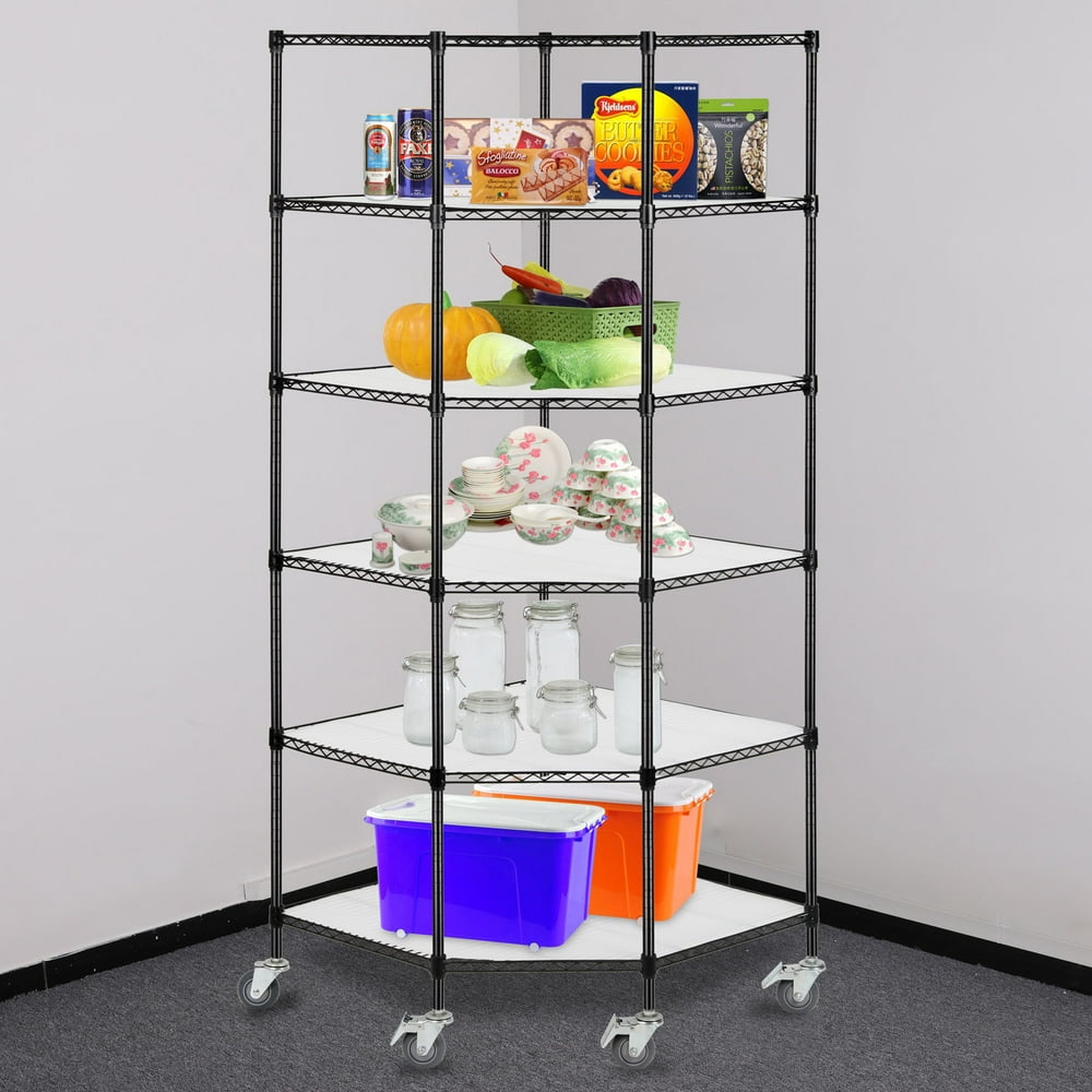 Zimtown 6Tier Wire Corner Shelving Heavy Duty Rack Storage Shelf