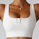 thumbnail image 3 of Sujetador deportivo Alta resistencia a prueba de golpes Secado rápido Transpirable Cuello en U Bralette sin costuras para correr Yoga Blanco S, 3 of 6