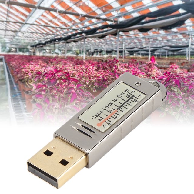 Sensor de temperatura USB, Caparazón de Electroplatización de CÁSCARA Dorada USB Pantalla en Tiempo Real Pantalla Termómetro de CompuTADORA USB para centros Comerciales