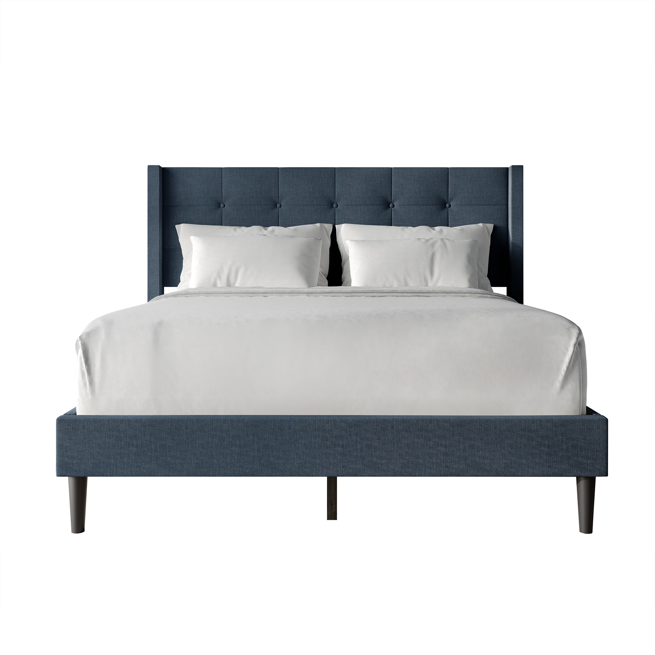 Castle Place Elegance Wingback Full Platform Bed, Blue