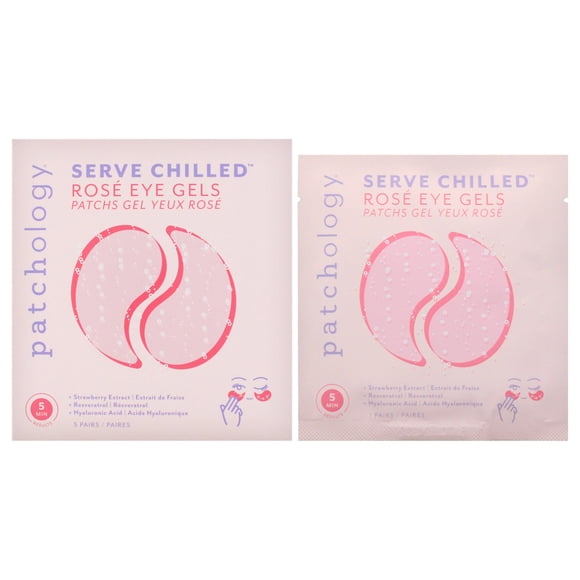 Gel para ojos Serve Chilled - Rosa de Patchology para unisex - 5 pares de parches