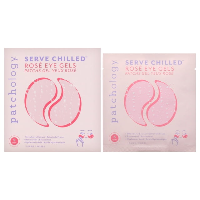 Gel para ojos Serve Chilled - Rosa de Patchology para unisex - 5 pares de parches