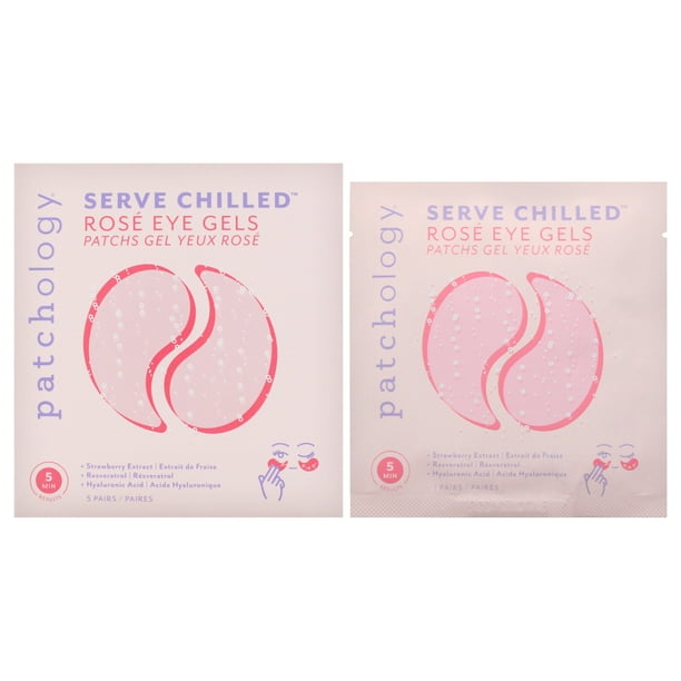Gel para ojos Serve Chilled - Rosa de Patchology para unisex - 5 pares de parches