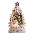 thumbnail image 2 of Figura de árbol de Navidad con forma de bola de nieve y adornos de Papá Noel con purpurina para regalo de Navidad y Año Nuevo, 2 of 5