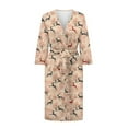 thumbnail image 3 of Yuyamidu Reindeer Robe for Women Lightweight Long Sleepwear Gowns Size 2XL Christmas 3/4 Sleeves Spa Robe Plus Size Bathrobe Sleep Nightgown Xmas Kimono Robe for Girls, 3 of 7