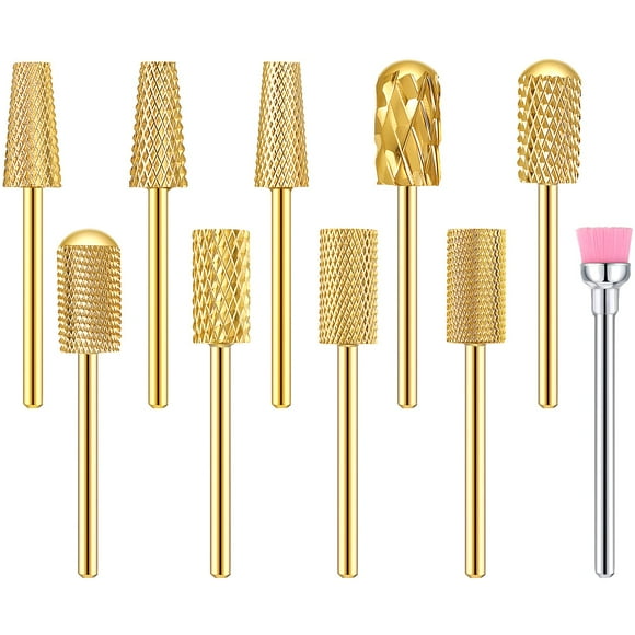 Juego de brocas para uñas Honoson Cuticle, carburo de tungsteno, 10 unidades