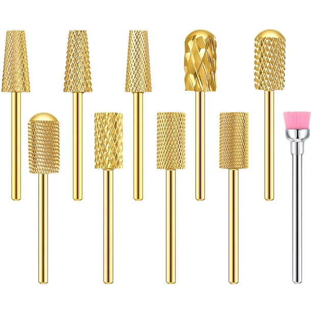 Juego de brocas para uñas Honoson Cuticle, carburo de tungsteno, 10 unidades