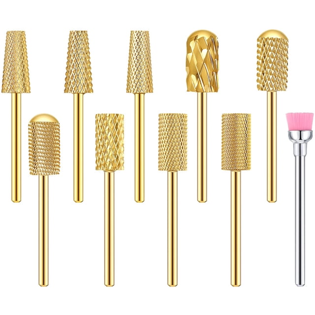 Juego de brocas para uñas Honoson Cuticle, carburo de tungsteno, 10 unidades