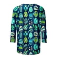 thumbnail image 4 of lcziwo Easter Clothes for Women Casual Crew Neck Three Quarter Sleeve Shirts Fashion Egg Rabbits Graphic Basic Tees Tops Multicolor XL, 4 of 6