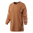 thumbnail image 2 of A2Y Women's Relaxed Fit Quality Long Sleeve Crew Neck Side Pocket Sweatshirt Deep Camel M, 2 of 6