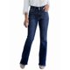 thumbnail image 2 of Pantalones Vaqueros Rectos para Mujer, Cintura Alta, Elásticos, Deshilachados, con Dobladillo Sin Rematar, Holgados, Informales. Azul Profundo XL, 2 of 9