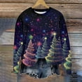 thumbnail image 2 of Lorytime Womens Crewneck Sweatshirt Athletic Christmas Tree Print Shirt Long Sleeve Pullover Loose Tops for Holiday, 2 of 5