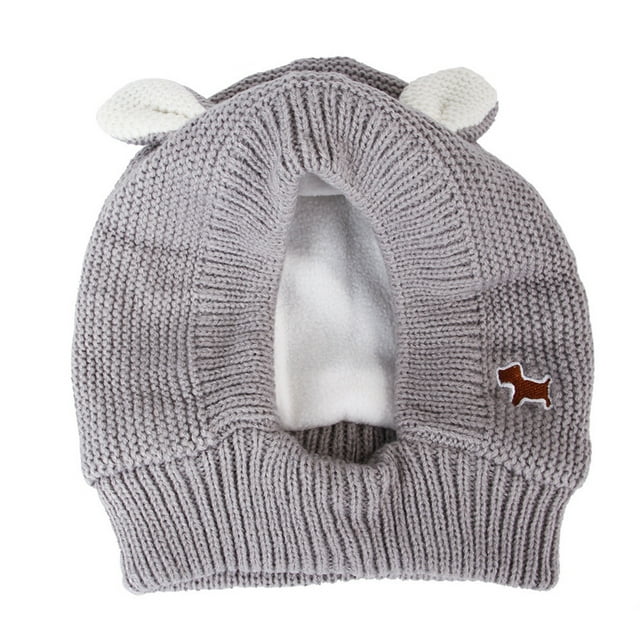 Greeniant Gorro de calavera cálido de felpa y grueso para niños, gorro cálido y acogedor para niños, gorro de calavera cálido, sombreros Ropa para mascotas gris