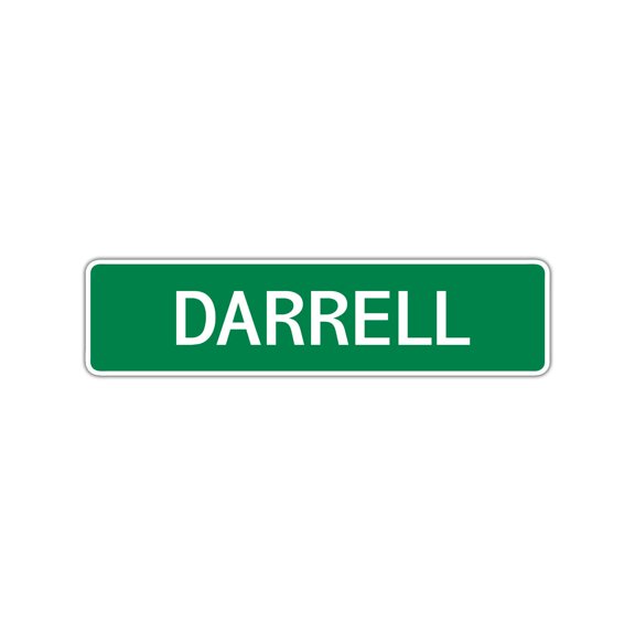 Darrell Boys Children Name Letter Printed Label Indoor Outdoor Unique Novelty Wall Plaque Decoration Aluminum Metal Sign 4"x13.5"