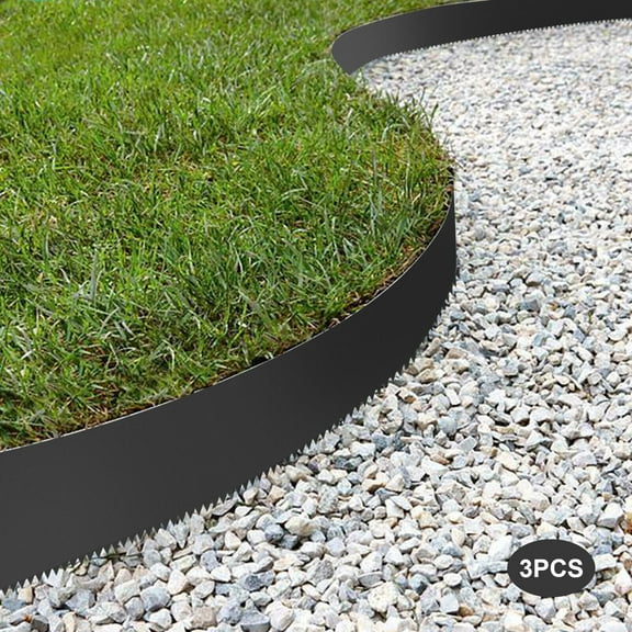 Miumaeov 8 x 40 in Minimalist Black Steel Garden Border Edging 3 Count