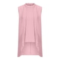 thumbnail image 4 of Women’s Tank Tops for Summer Casual Sleeveless Crew Neck Irregular Fit Slim Solid Color Tank Tops for Going Out Pink S, 4 of 5