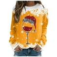 thumbnail image 2 of Atogsazn Women's Christmas Sweatshirt Casual Loose Long Sleeve Pullover Sweatshirts Festival Tops Clothing 02-Yellow L Fashion, 2 of 5