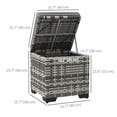 thumbnail image 3 of Outsunny Ensemble de 2 Poufs en Osier, Repose-Pieds d'Extérieur avec Rangement, Gris, 3 of 10