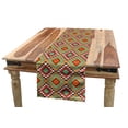 thumbnail image 1 of Ethnic Table Runner, Tribal Inspired Geometrical Motifs with Squares and Triangles in Colorful Tones, Dining Room Kitchen Rectangular Runner, 3 Sizes, by Ambesonne, 1 of 2