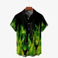 thumbnail image 1 of Men's Summer Fashion 3D Flame Hawaiian Short sleeved Shirt, 1 of 5