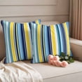 thumbnail image 2 of Outdoor Pillow Covers Blue Gradient Stripes Waterproof Pillow Cases 24x24 Set of 2, Color Line Abstract Geometric Throw Pillow Cover Pillowcase for Patio Balcony Couch Garden, 2 of 9