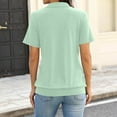 thumbnail image 3 of Womens Summer Polo Shirts Short Sleeve Collared V Neck Golf Shirts Solid Banded Bottom Tops Casual Loose Fit Athletic Collar Blouses For Women, 3 of 4