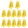 thumbnail image 1 of 12 Pack Caution Wet Floor Sign, 23.6" Height,Double-Sided Folding A-Shaped Frame Design Yellow, 1 of 4